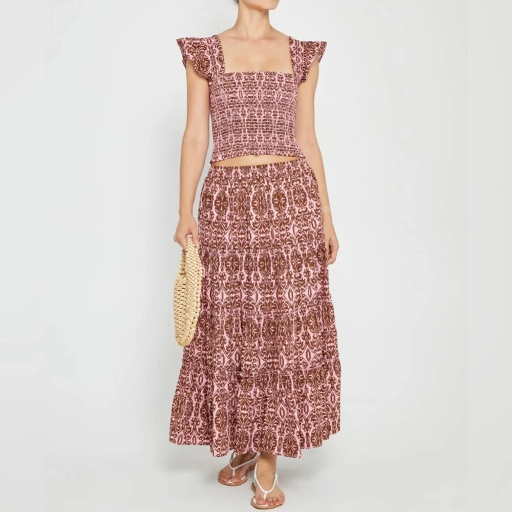OPT -One Pretty Time Calypso pink/brown Crop top - Picture 9 of 10